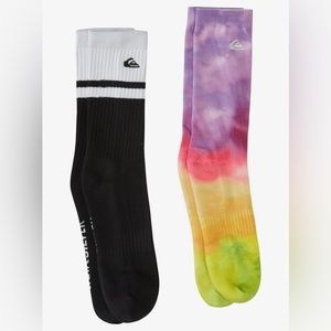 🧦QUIKSILVER 2 Pack Tie Dye Crew Socks 🧦